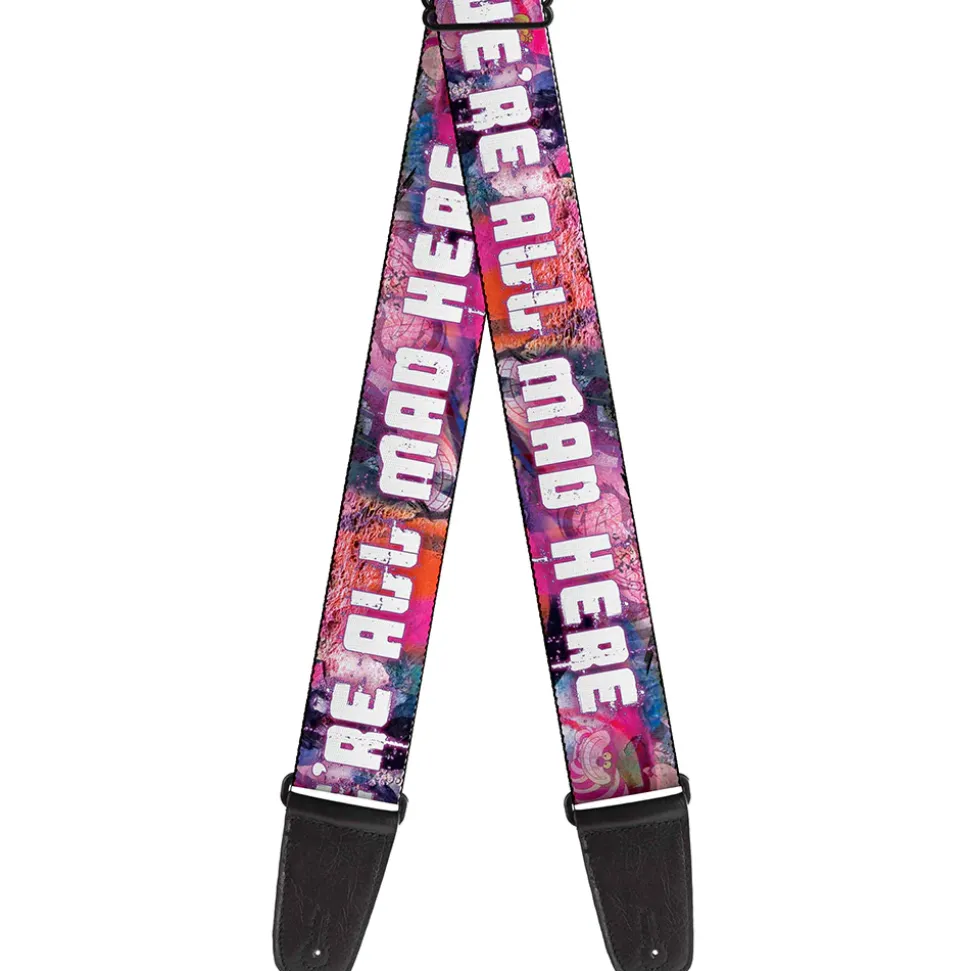 Guitar Strap - Transparent Cheshire Cat Poses WE'RE ALL MAD HERE