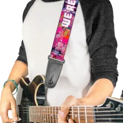 Guitar Strap - Transparent Cheshire Cat Poses WE'RE ALL MAD HERE