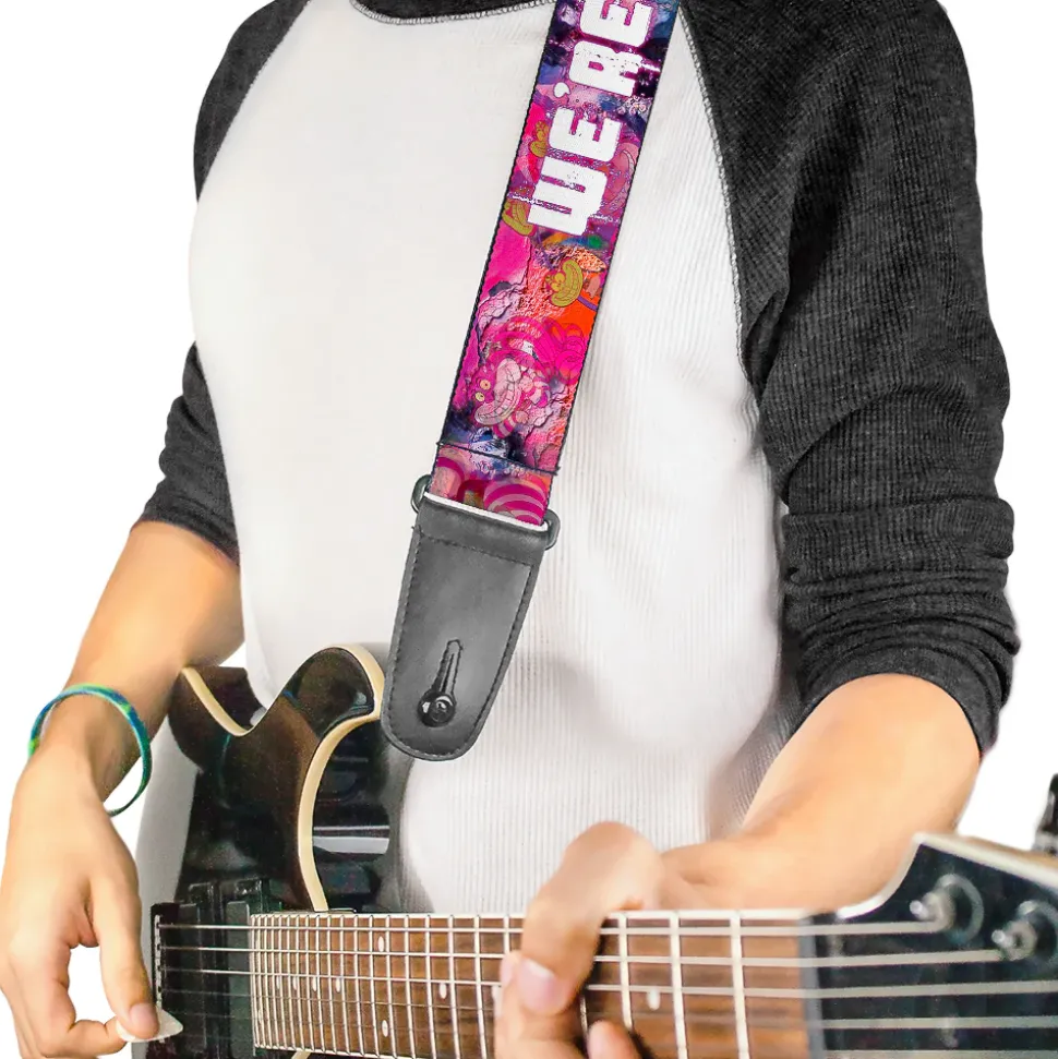 Guitar Strap - Transparent Cheshire Cat Poses WE'RE ALL MAD HERE