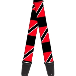Guitar Strap - Trinidad & Tobaga Flags Black Block