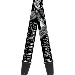 Guitar Strap - Truth and Justice Black White