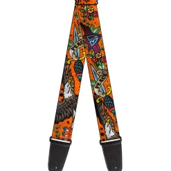 Guitar Strap - Truth and Justice Orange