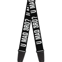 Guitar Strap - U MAD BRO? Weathered Black White