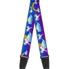 Guitar Strap - Unicorns Rainbows Stars Blue Purple