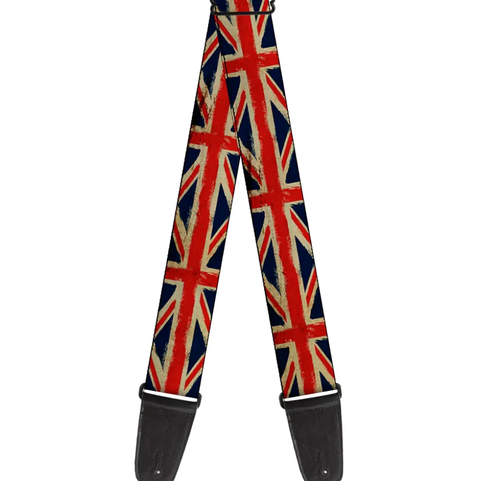 Guitar Strap - United Kingdom Flags Distressed Painting