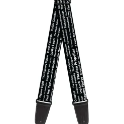 Guitar Strap - Verbiage Sex Positions Black/White