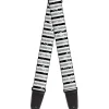 Guitar Strap - Vertical Stripes White Black Gray