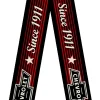 Guitar Strap - Vintage CHEVROLET Bowtie SINCE 1911 Stars Stripe Black Red Ivory