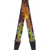 Guitar Strap - Vintage Ford Bronco-BUCKIN' BRONCO Wine Red Orange Green