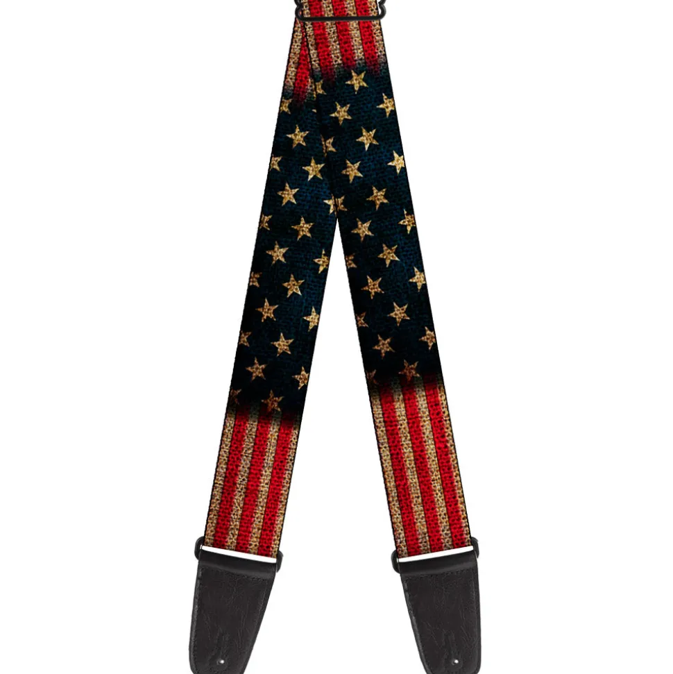 Guitar Strap - Vintage US Flag Stretch