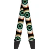 Guitar Strap - Vivid Blue Eyeball Black