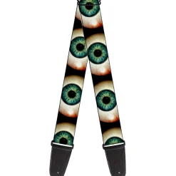 Guitar Strap - Vivid Blue Eyeball Black