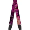 Guitar Strap - Vivid Floral Collage Pinks
