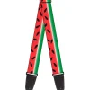 Guitar Strap - Watermelon Stripe Red Green Black