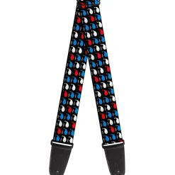 Guitar Strap - Whales Navy Red White Blue