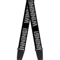 Guitar Strap - WINNING! Black Gray