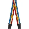 Guitar Strap - Wonder Woman Logo Stripe/Stars Red/Gold/Blue/White