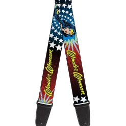 Guitar Strap - Wonder Woman Face w Stars