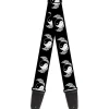 Guitar Strap - Yin Yang w Wings Black White