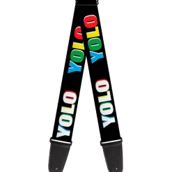 Guitar Strap - YOLO Black Multi Color