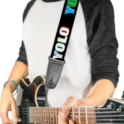 Guitar Strap - YOLO Black Multi Color