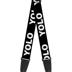 Guitar Strap - YOLO Black White