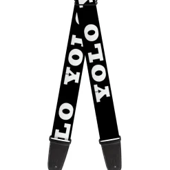 Guitar Strap - YOLO Bold Black White