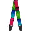 Guitar Strap - Zarape7 Vertical Pinks Blues Greens Black