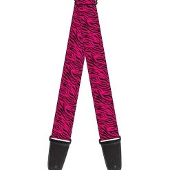 Guitar Strap - Zebra 2 Fuchsia Pink