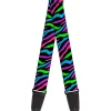 Guitar Strap - Zebra Black Blue Green Pink Purple