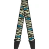 Guitar Strap - Zig Zag Doodle Black Cream Blues