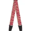 Guitar Strap - Zig Zag Doodle Tan Red
