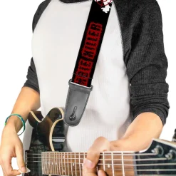 Guitar Strap - ZOMBIE KILLER Zombie Target Black White Red