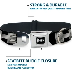 H3 Seatbelt Buckle Collar - H3 Black/Silver Logo REPEAT