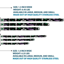 HAHA Stacked Black/Gray/Green Seatbelt Buckle Collar - Joker DIE LAUGHING! HAHA Black/Purple/Green