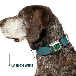 HAHA Stacked Full Color Black/Gray/Green Seatbelt Buckle Collar - Joker HAHAHA Purple/Green