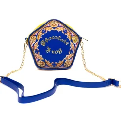 Harry Potter Bag, Crossbody, Figural, Chocolate Frog Candy Box Replica Debossed Gold, Blue, Vegan Leather
