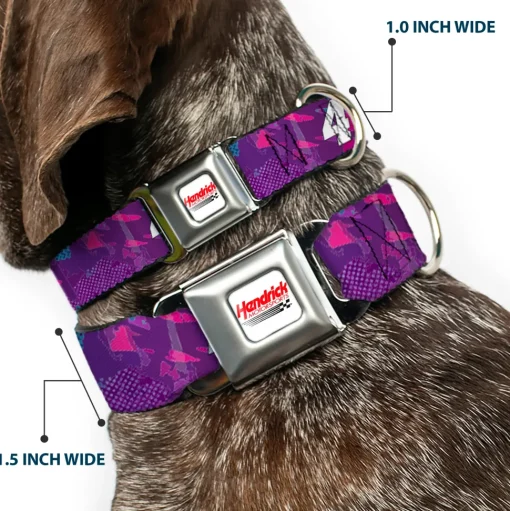 HENDRICK MOTORSPORTS Checker Logo Full Color Red/White Seatbelt Buckle Collar - Alex Bowman #48 Car Scheme Purples/Pinks/White