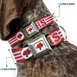 High School Musical East High School Wildcat Logo Full Color White/Red Seatbelt Buckle Collar - High School Musical East High School EHS Wildcats Logo/Stripe White/Red