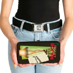 Hinged Wallet - A Christmas Story Lamp IT'S A MAJOR AWARD Quote Black Green Red