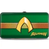 Hinged Wallet - AQUAMAN Classic Icon Scales Stripe Green Golds
