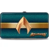 Hinged Wallet - AQUAMAN Icon Scales Stripe Blues Golds