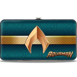 Hinged Wallet - AQUAMAN Icon Scales Stripe Blues Golds