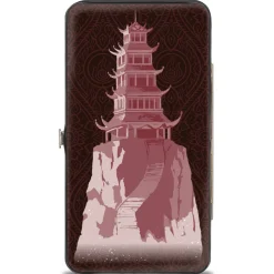 Hinged Wallet - Avatar Last Airbender FIRE NATION Castle and Icon Black/Pinks