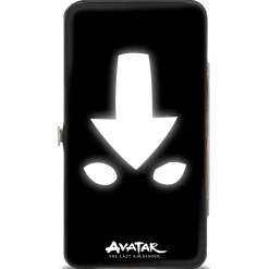 Hinged Wallet - Avatar the Last Airbender Aang Meditating Pose + Glowing Arrow Eyes Black White