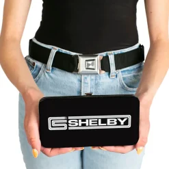 Hinged Wallet - Carroll Shelby CS SHELBY Racing Logo Block Black White