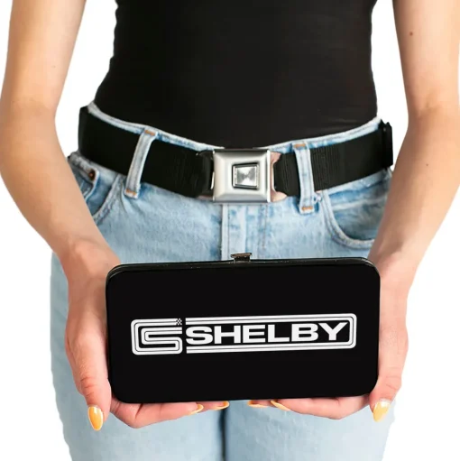 Hinged Wallet - Carroll Shelby CS SHELBY Racing Logo Block Black White