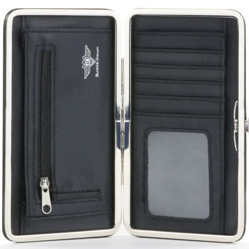 Hinged Wallet - Castiel I'LL INTERROGATE THE CAT Black Blood Splatter White