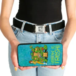 Hinged Wallet - Classic Teenage Mutant Ninja Turtles April & Group KEEPIN' IT FRESH + Logo Blues