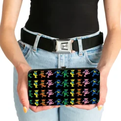 Hinged Wallet - Dancing Bears Black Multi Color